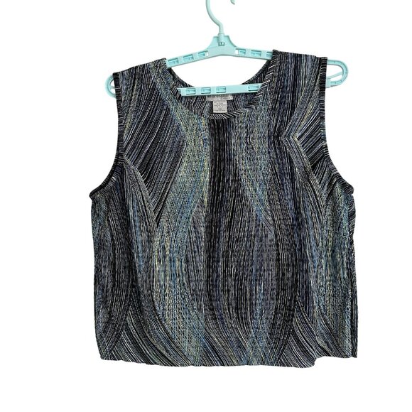 Dressbarn Woman Sleeveless Rippled Pattern Top 2X Career Academia Capsule - Picture 2 of 8